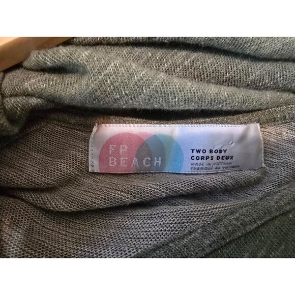 Free People Beach Two Body Green Cowl Neck Cocoon Pullover Top M/L - Picture 6 of 7